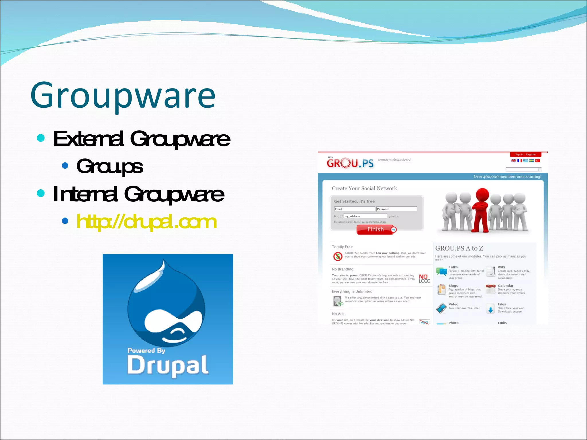 Groupware External Groupware Grou.ps Internal Groupware http://drupal.com 