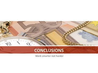 CONCLUSIONS
Work smarter not harder
 