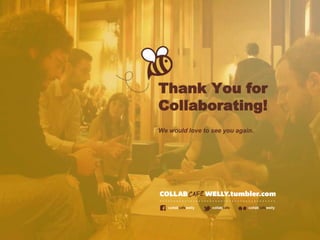 Thank You for
Collaborating!
We would love to see you again.
collabcafewelly collabcafewelly
collabcafe
 