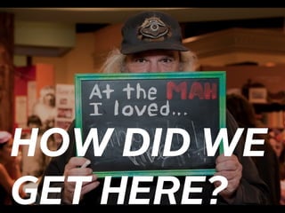 HOW DID WE
GET HERE?
 