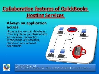 Always on application
access:
Access the central database
from anyplace you desire from
any internet connection
irrespective of Browsers,
platforms and network
constraints.
.
 