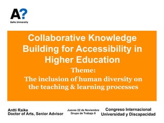 Collaborative Knowledge Building for Accessibility in Higher Education ...