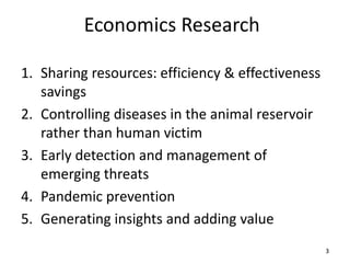 Current research on developing collaborations across sectors for zoonoses prevention and control