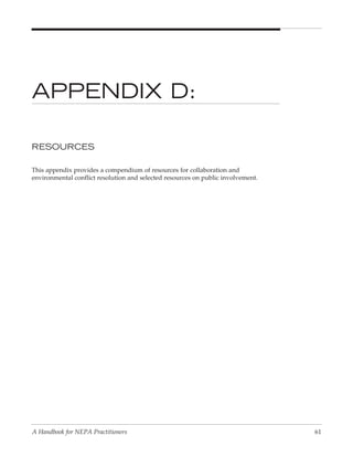 Collaboration In Nepa: A Handbook for Practioners