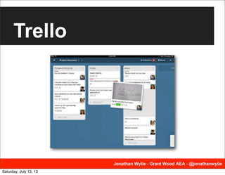 Trello
Saturday, July 13, 13
 