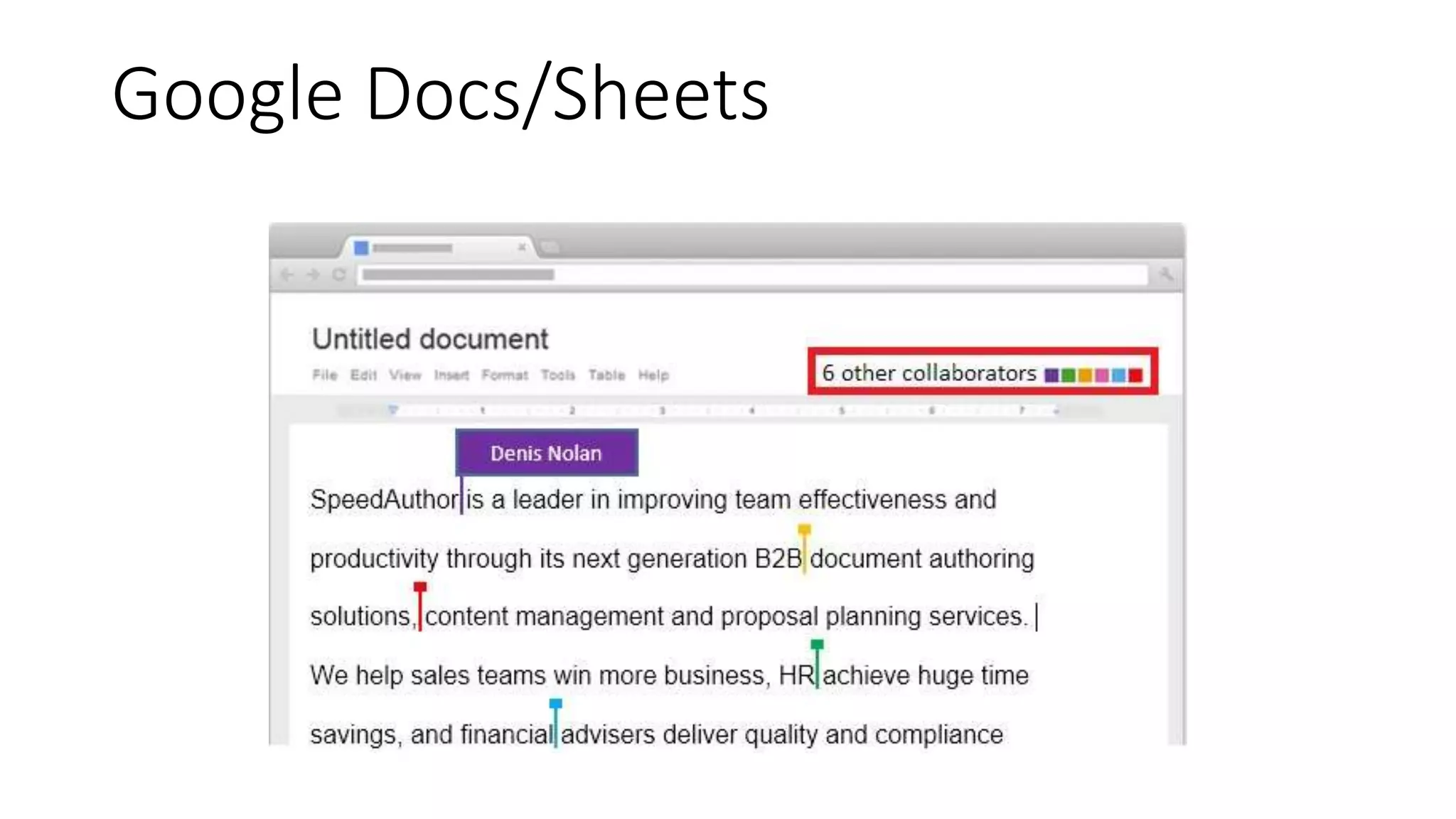 Google Docs/Sheets
 