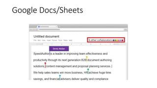 Google Docs/Sheets
 