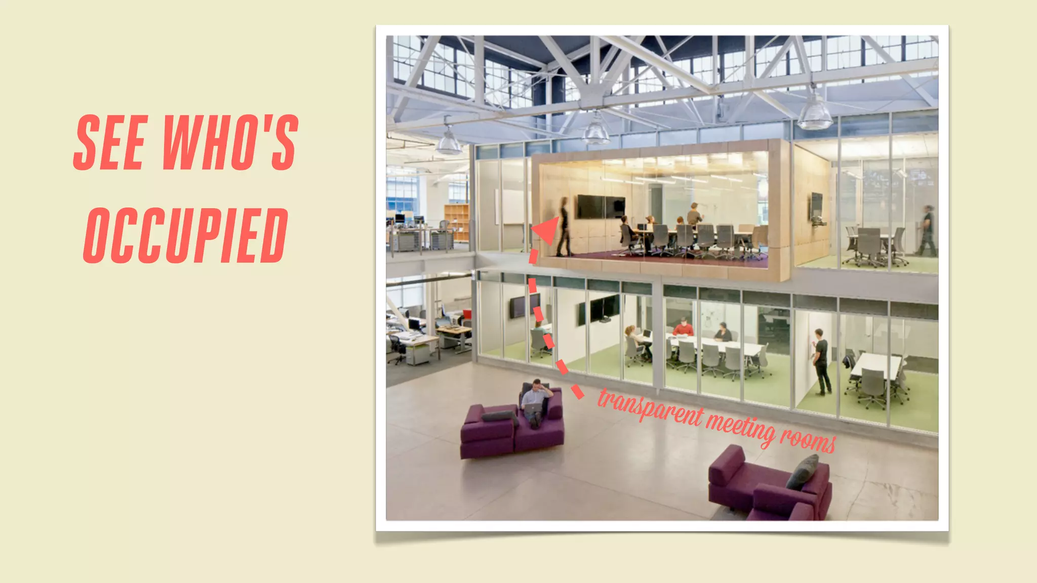 SEE WHO'S
OCCUPIED
transpar

ent meet

ing room
s

 