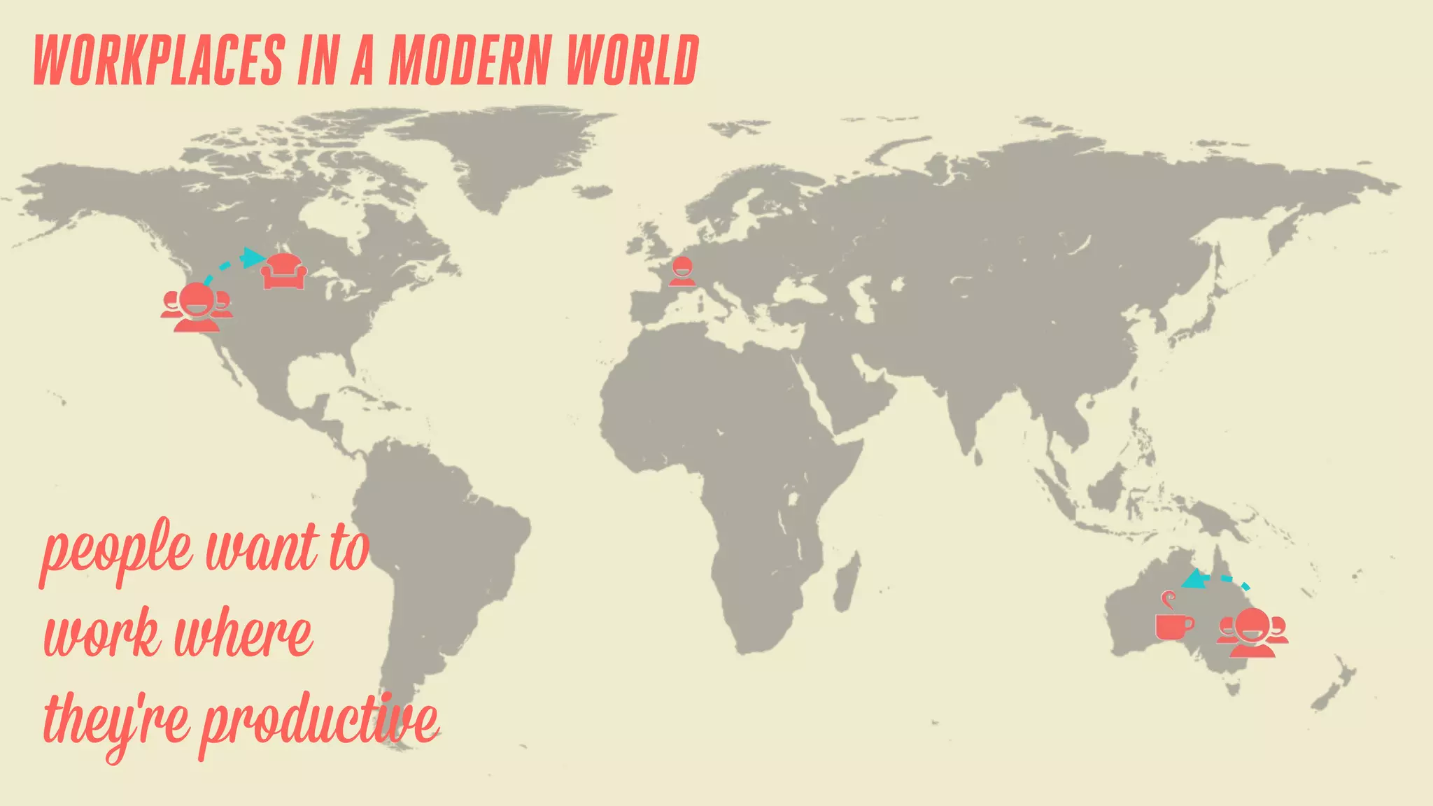 WORKPLACES IN A MODERN WORLD

people want to
work where
they're productive

 