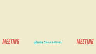MEETING

eﬀective time in between!

MEETING

 