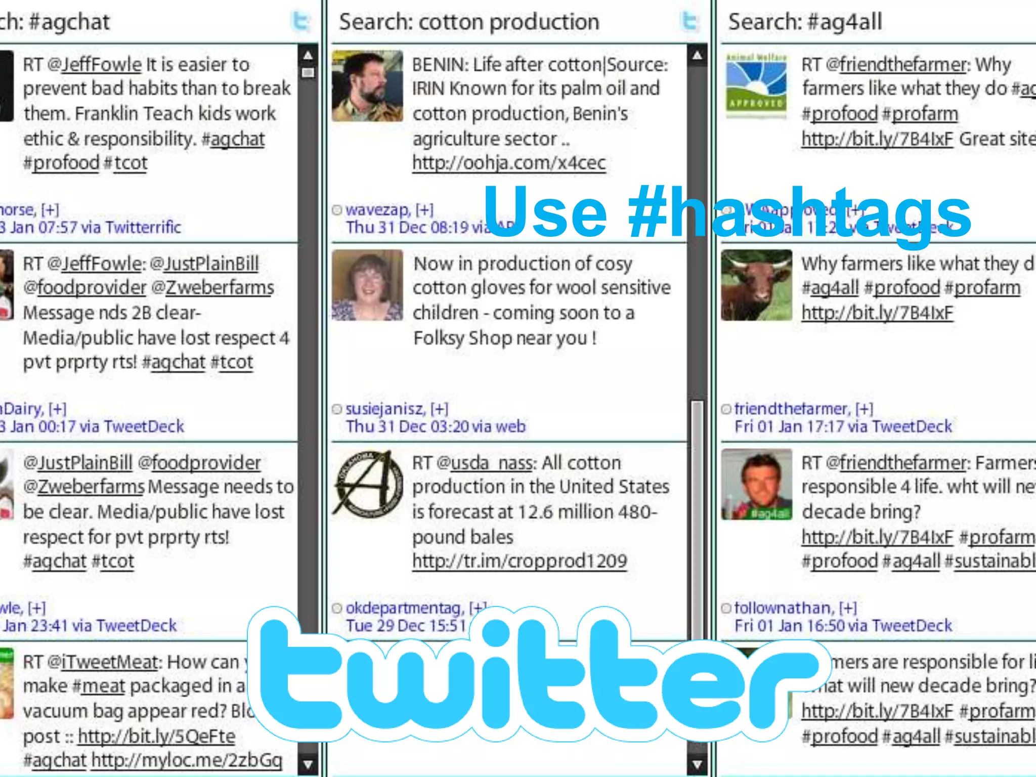 Twitter statsUse #hashtags