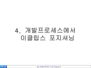 4. 개발프로세스에서
  이클립스 포지셔닝



   jsp / eclipse 정보공유 http://okjsp.pe.kr
 