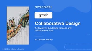 ® 2021 Chris R. Becker + Growic llc
Collaborative Design
A Review of the design process and
collaboration tools
1
w/ Chris R. Becker
07/20/2021
 