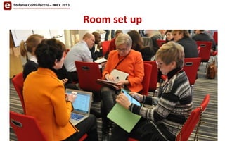 Room	
  set	
  up	
  	
  
Stefania Conti-Vecchi – IMEX 2013
 