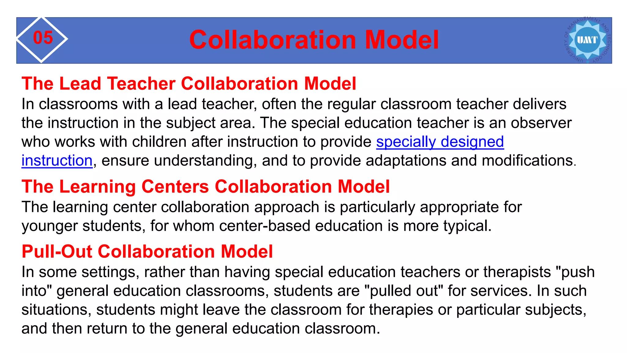 Collaborative approaches in special education | PPTX