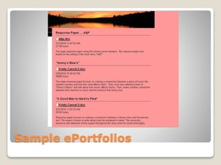 Sample ePortfolios
 