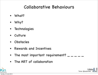 Collaborative behaviours
