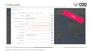 © CDQ AG– St. Gallen, Monat 2015, Schlosser, Simon | University of St. Gallen | 14
It really works!
 
