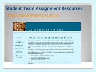 Student Team Assignment Resources
http://studentteams.x10.mx/
 