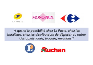 When will it be possible to withdraw or deliver 
swapped, rented, or second-hand products at your Post 
office, your usual retailer, or your newspaper seller? 
 