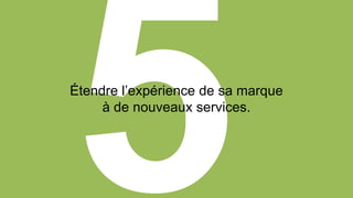 Étendre l’expérience de sa marque 
à de nouveaux services. 
 