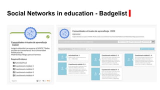 Social Networks in education - Badgelist
 