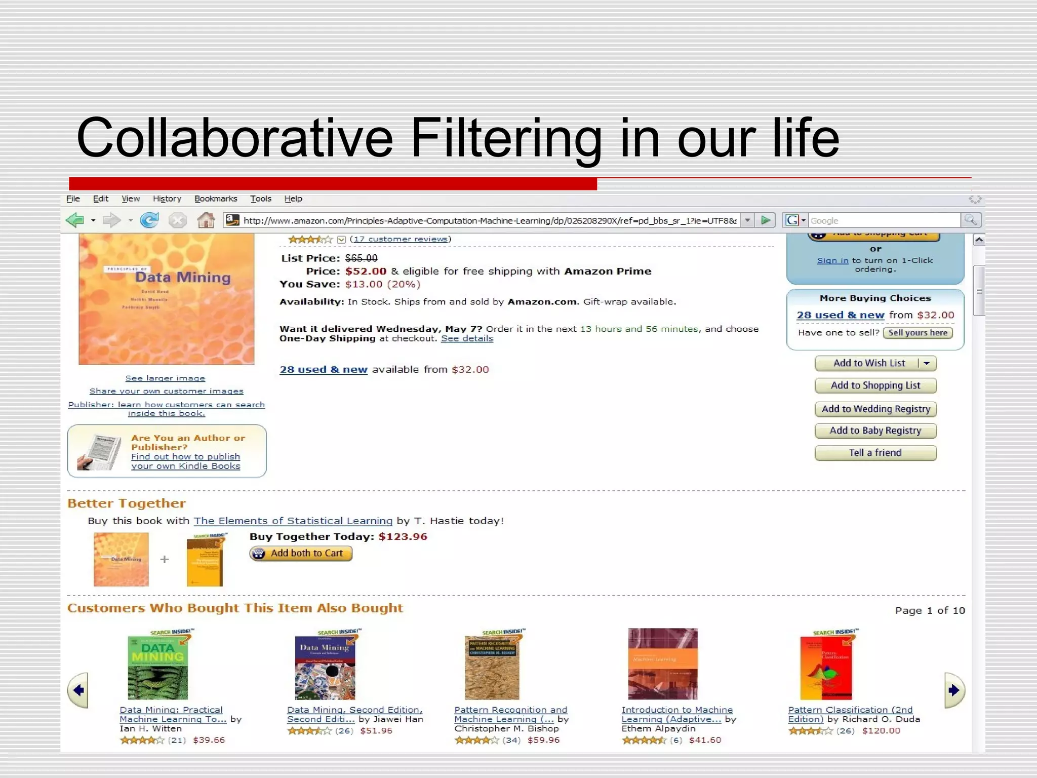 Collaborative Filtering in our life
 