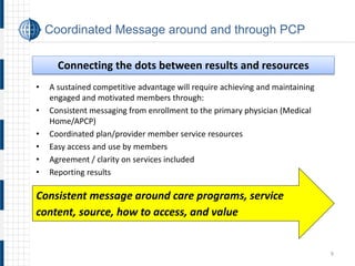 Coordinated Message around and through PCP 
• 
A sustained competitive advantage will require achieving and maintaining en...