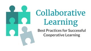 Collaborative
Learning
Best Practices for Successful
Cooperative Learning
 