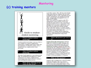 Mentoring
(c) training mentors
 