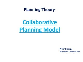 Collaborative
Planning Model
Planning Theory
Piter Biswas
piterbiswas11@gmail.com
 