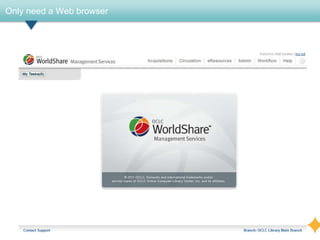 Only need a Web browser
 