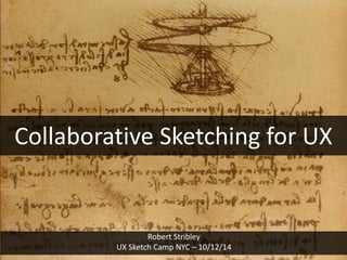 Collaborative Sketching for UX

Robert Stribley
UX Sketch Camp NYC – 10/12/14

 