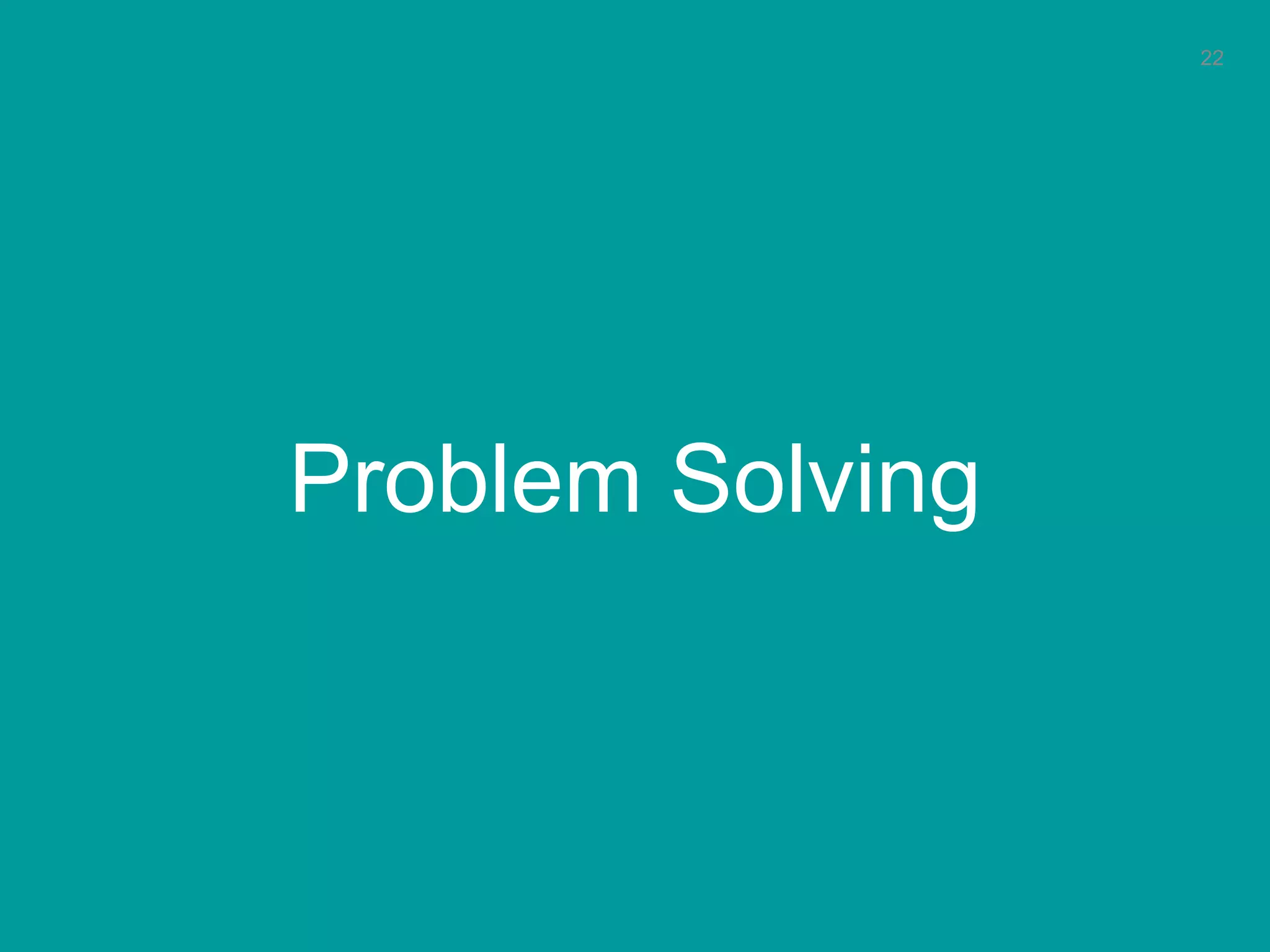 Problem Solving 
22 
 