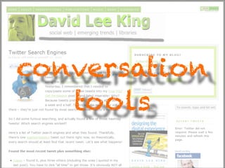 conversation
   tools
 