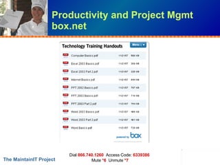 Productivity and Project Mgmt box.net 