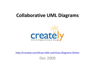 Collaborative UML Diagrams http://creately.com/Draw-UML-and-Class-Diagrams-Online Dec 2009 