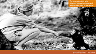 The lone researcher who 
observes interesting things and 
reports them back to the world… 
@REVNATHANIEL | #UXCAM 
 