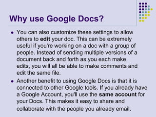 Collaborative work with google docs | PPTX