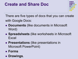 Collaborative work with google docs | PPTX