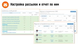 Настройка рассылок и отчет по ним
 