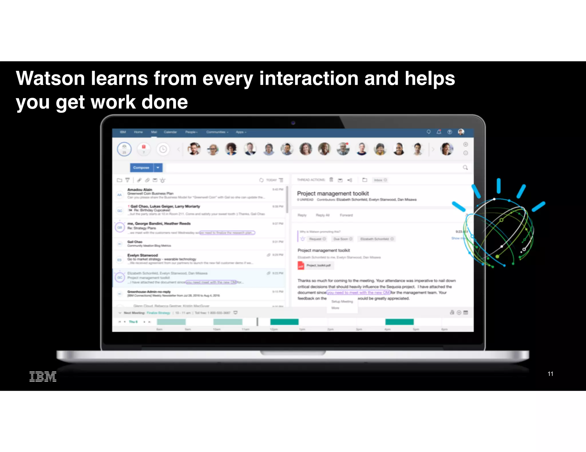 11
Watson learns from every interaction and helps
you get work done
 