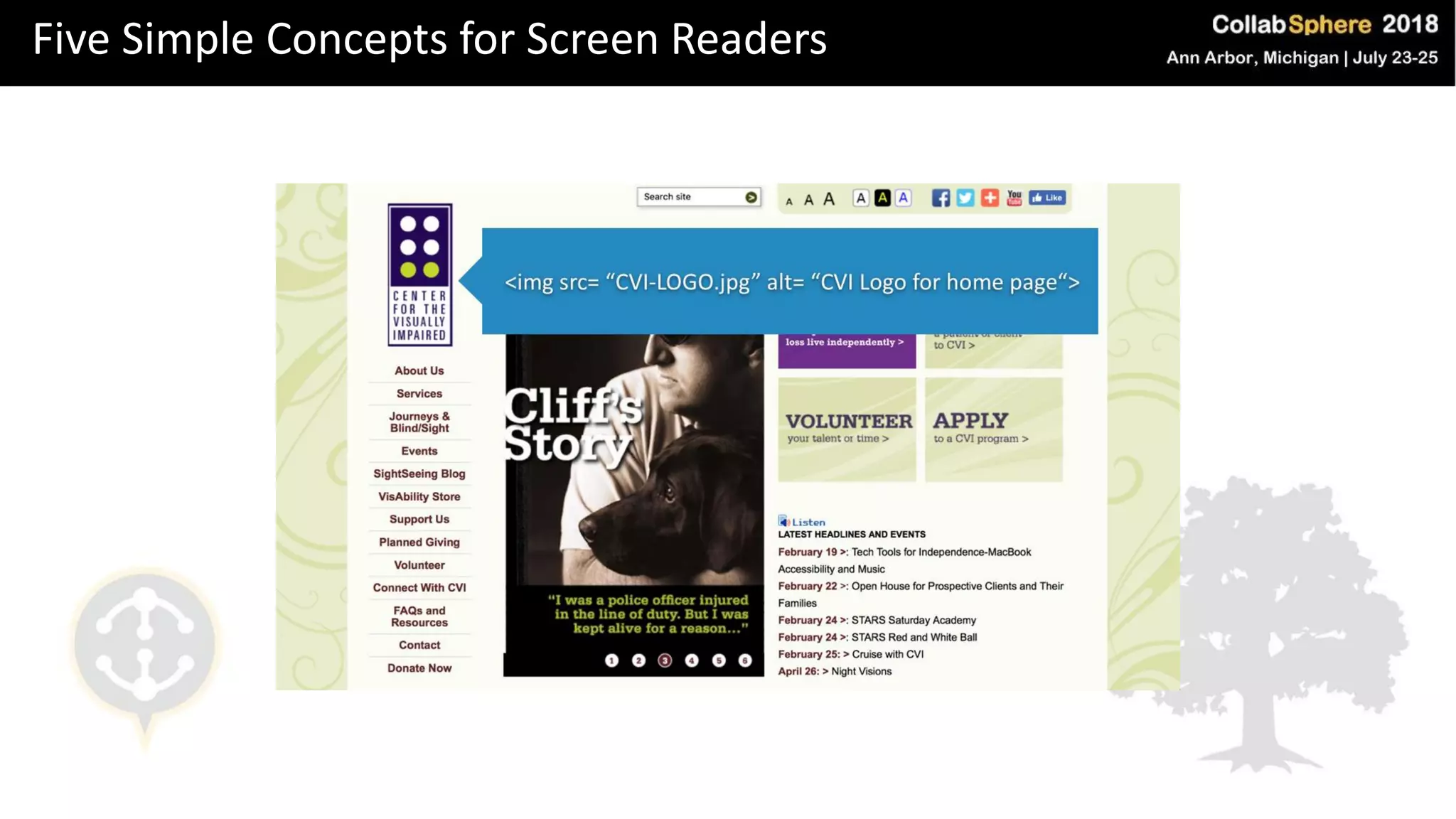 Five Simple Concepts for Screen Readers
 