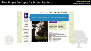 Five Simple Concepts for Screen Readers
 