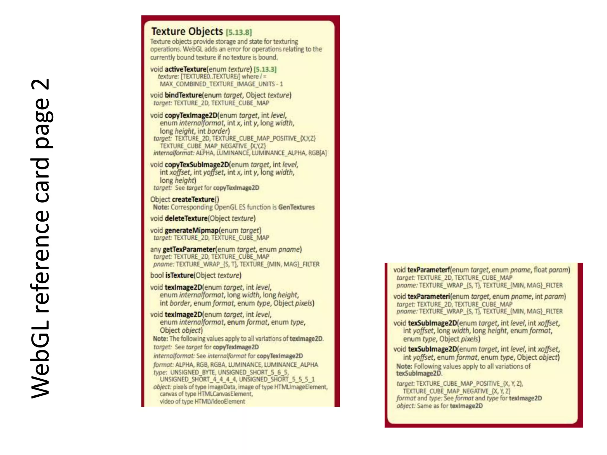 WebGL reference card page 2