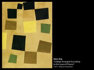 Hans Arp
“Collage Arranged According
to the Laws of Chance”
c1917 - Dada art movement
 