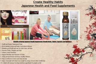 Collage japanese health drinks and supplements