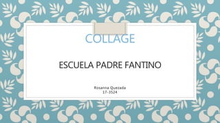 COLLAGE
ESCUELA PADRE FANTINO
Rosanna Quezada
17-3524
 