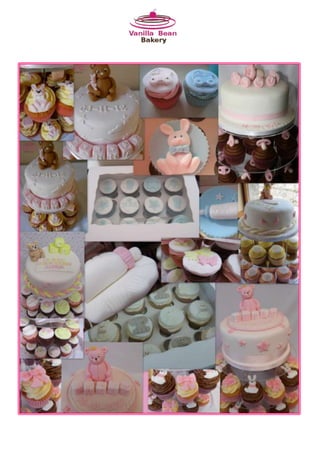 Collage christening cakes