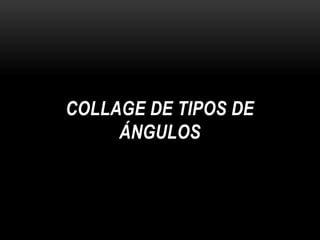 COLLAGE DE TIPOS DE
     ÁNGULOS
 